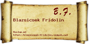 Blazsicsek Fridolin névjegykártya